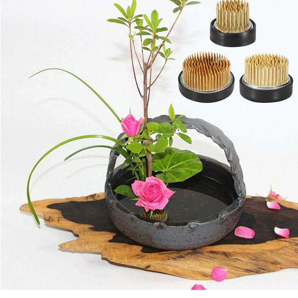 Ikebana Vase Kenzan - Round Ikebana Flower Frog With Gasket